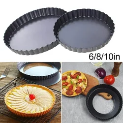 6/8/10 Inch Non-Stick Tart Quiche Flan Pan Molds Pie Pizza Cake Round Mould Removable Loose Bottom Fluted Pie Pan Bakeware Tools