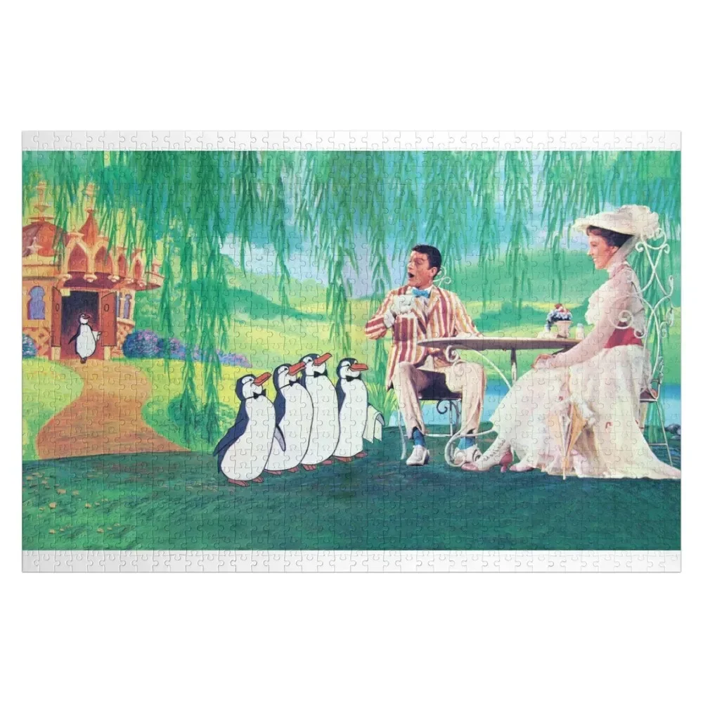 Tea and Cake with Mary Poppins and Bert Jigsaw Puzzle Custom Gift Animal Puzzle