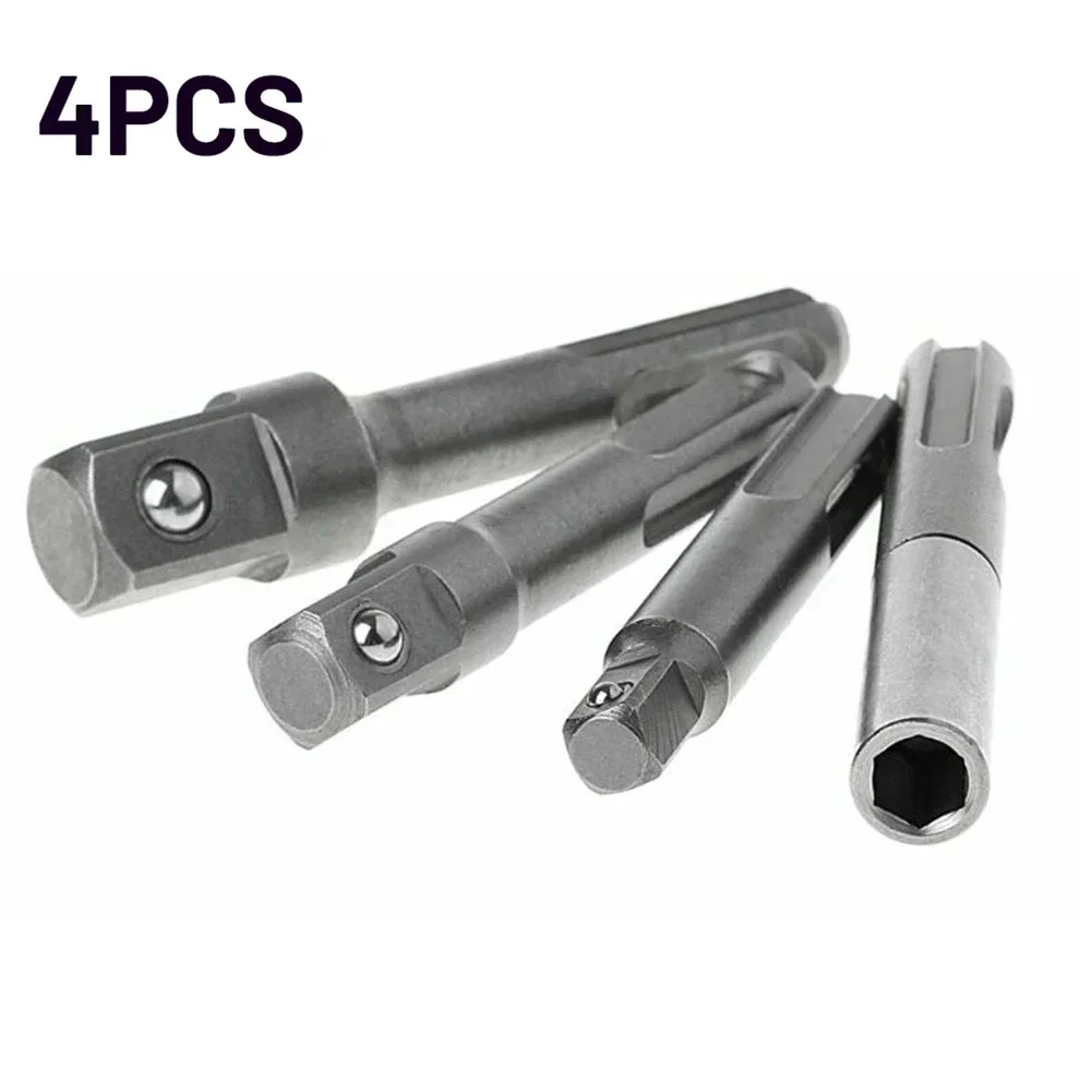 Support adaptateur en acier inoxydable, outil SDS, douille à tige carrée, accessoires en acier au chrome vanadium, ensemble de 4 pièces