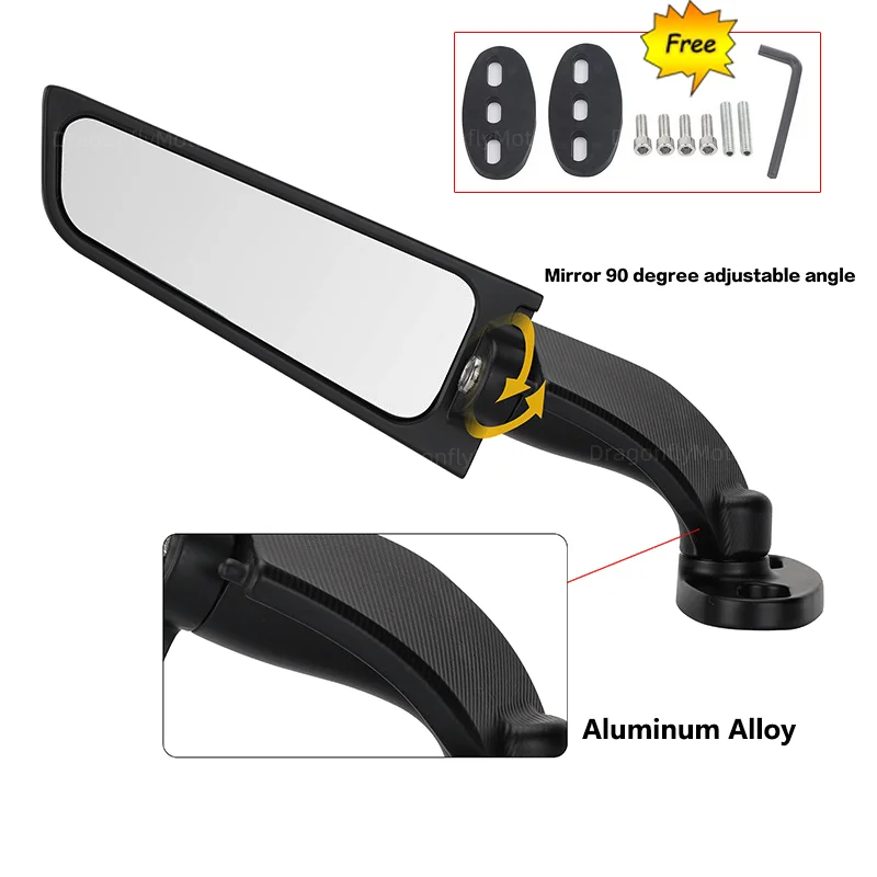 Motorcycle Wing Mirrors For Honda CBR 600RR CBR600RR 2004-2022 Adjustable Rotating Rearview Side Mirror WITH LOGO