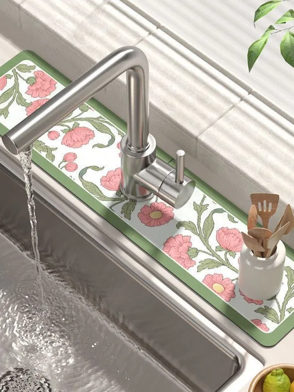 

Silica Spla Water Pad Cement Water Pool Faucet Pad Batoom Kitchen Sink Mat Anti Hand Waing Drain Countertop