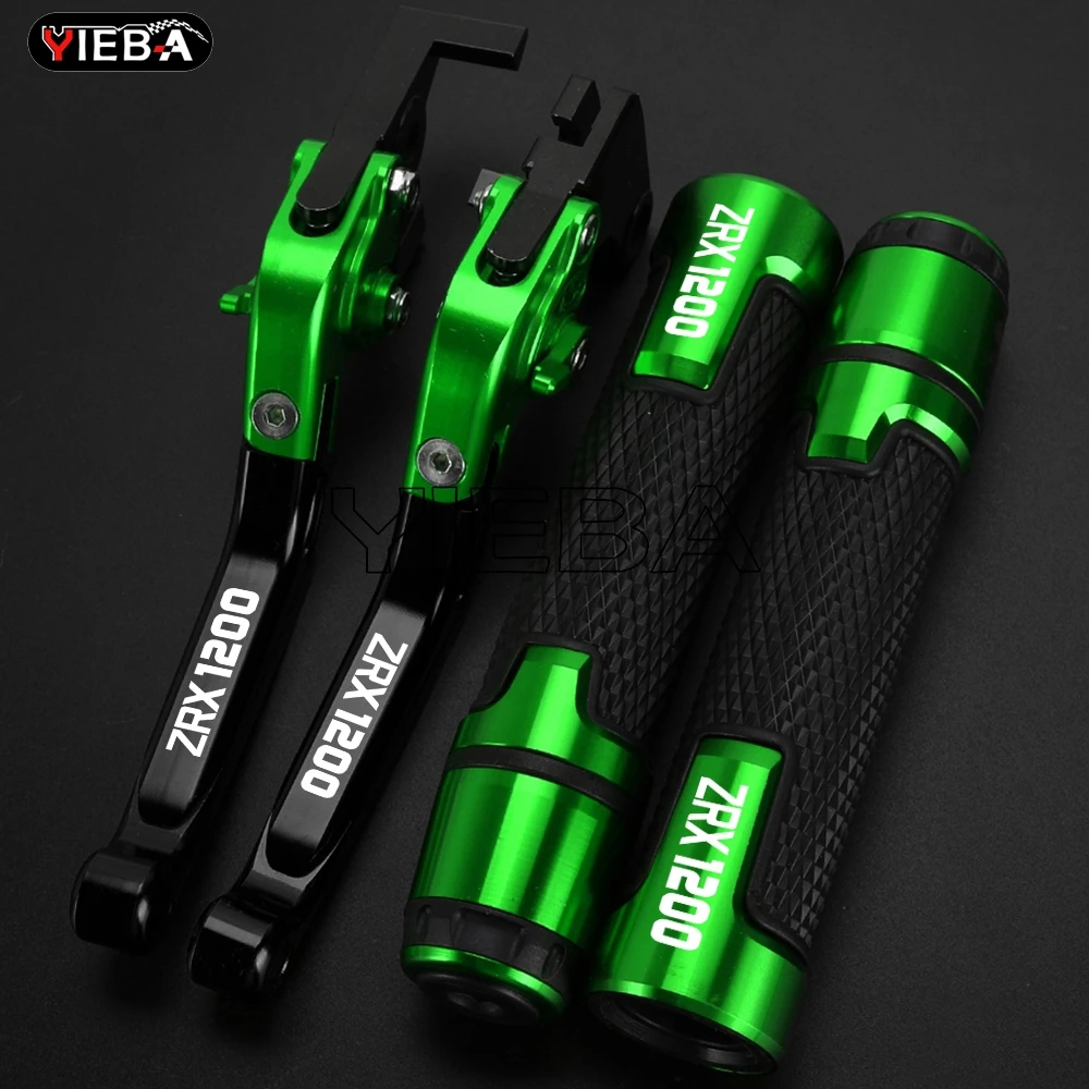 

Motorcycle Foldable Brake Clutch Levers FOR Kawasaki ZRX 1200 1999-2007 2006 2005 2004 2003 ZRX1200 Handle Handlebar Grips Ends