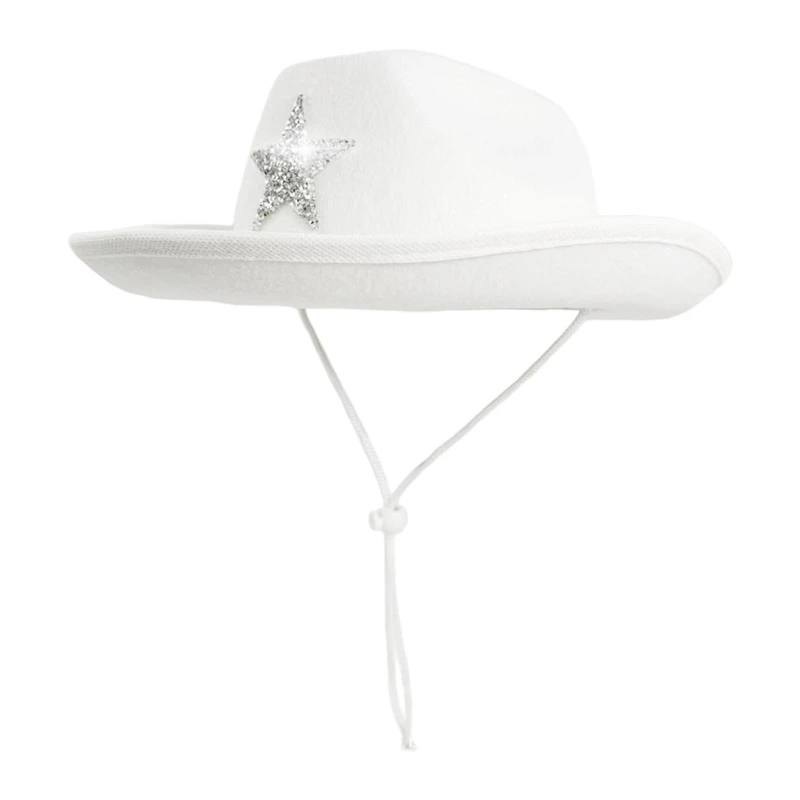 Children Cowboy Hats With Shining Star Rhinestones Decors Fedoras Hat For Halloween Event DressingUp Accessory