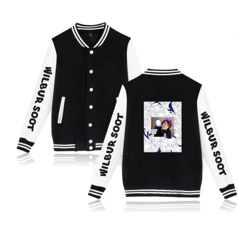 

Wilbur Soot Merch Zip Up Baseball Uniform Men's Jackets Streetwear Hip Hop Harajuku Sweatshirt Oversize Hoodie Casual Sportswear