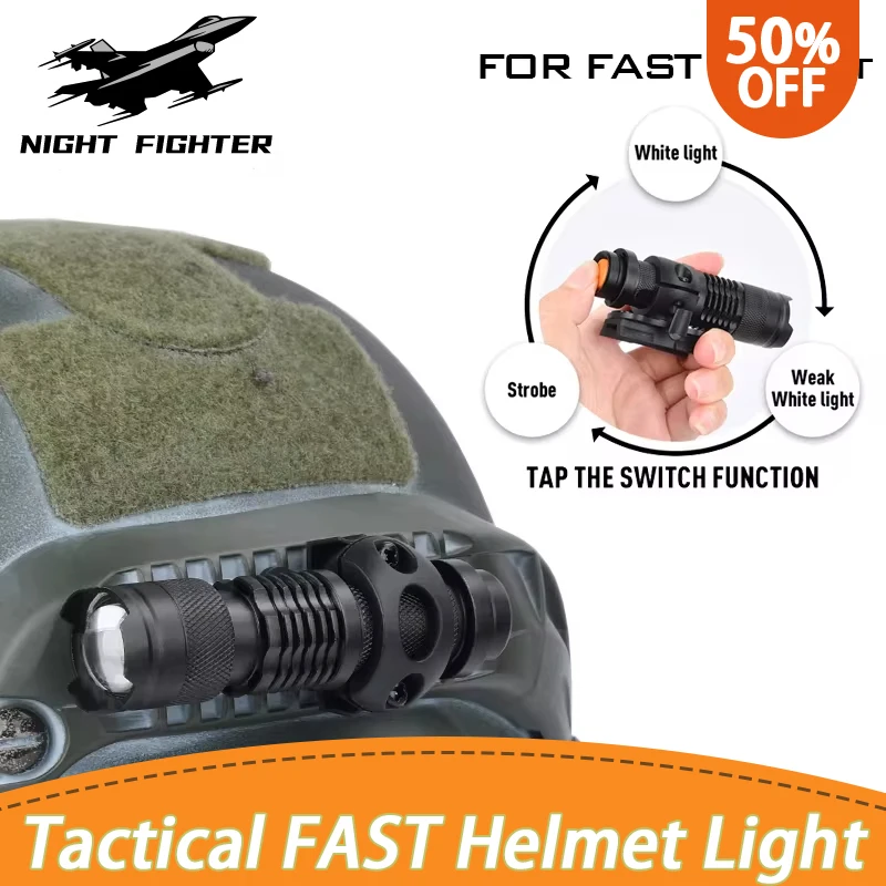 WADSN Tactic Scout FAST Helmet Light AIrsoft Strobe Mini White LED Lamp Constant Momentary Huting Output Helmet Flashlight