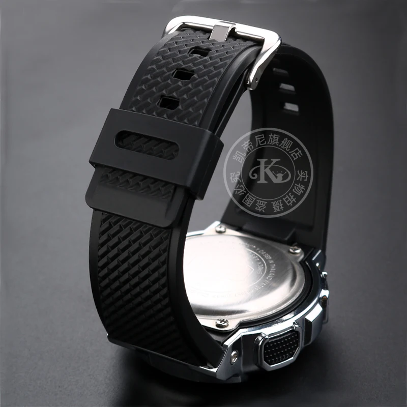 New Silicone Watchband For Casio GM110 GM-110 Strap G-SHOCK GM-110GB Waterproof Soft Rubber Watch Band 16mm Black Steel Bracele