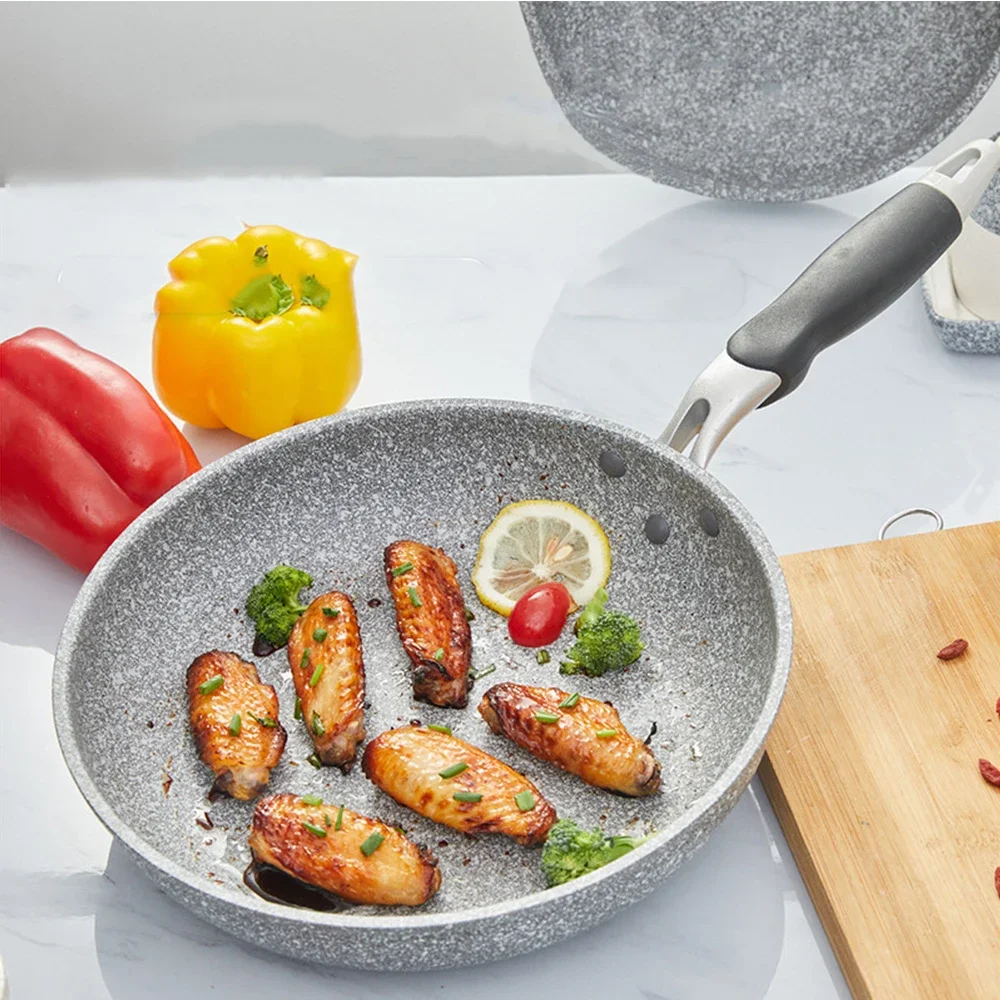 28cm Durable Non-Stick Wok Frying Pan Ceramic Pot Home Steak Skillet Pancake Fried Induction Cooker Gas Stove Special Saucepan