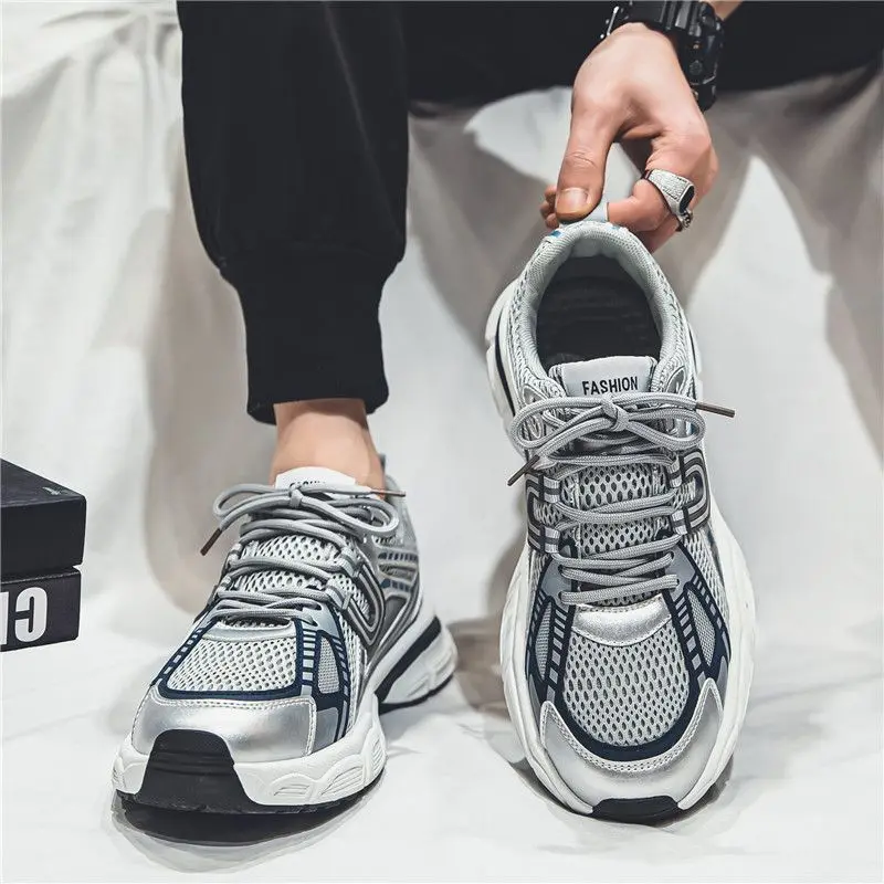 

Mesh Upper Breathable Running Thick Platform Male Sports Shoes Low Price Athletic Simple Outdoor Jump Gym Men's Casual Sneakers