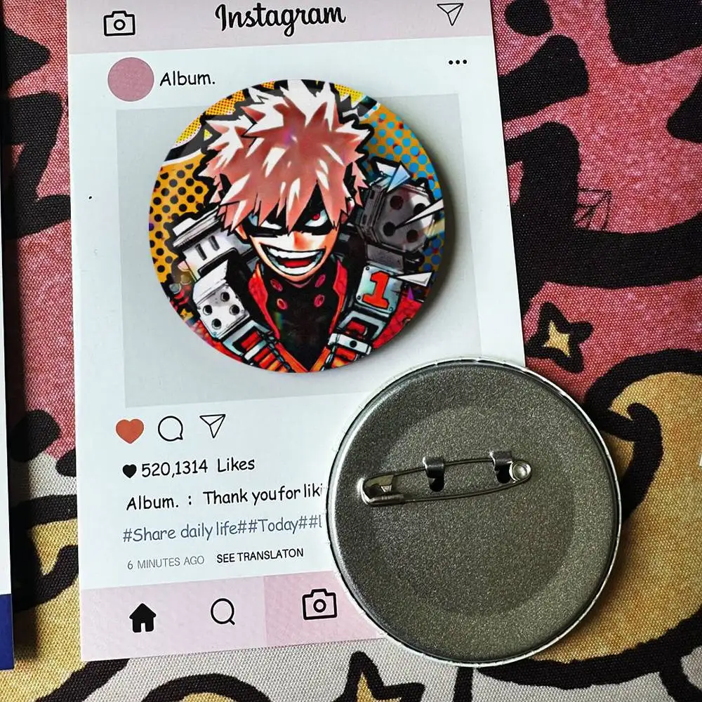 bakugo A-Anime K-Katsuki Badges 25 32 44 58 75 mm Round Fans Collect Friends Gifts Brooch Souvenir