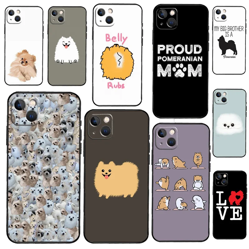 Pomeranian Dog Yoga Phone Case For iPhone 12 11 13 14 15 Pro Max 7 8 Plus Silicone Cover For iPhone XR X XS Max SE