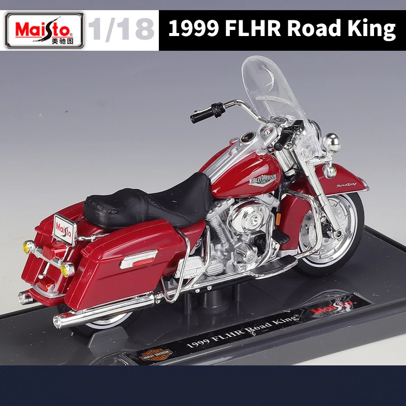 Maisto Tỉ Lệ 1:18 Harley Davidson 1999 FLHR Road King Hợp Kim Cổ Điển Mô Hình Xe Máy Mô Phỏng Kim Loại Đồ Chơi Mô Hình Xe Máy Trẻ Em Quà Tặng