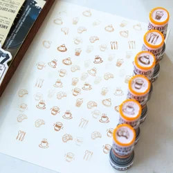Cartoon Coffee Wooden Rubber Stamps Small Cute Life Travel Rubber Seal Scrapbooking Planner Decorative Stamp Stationery Korean