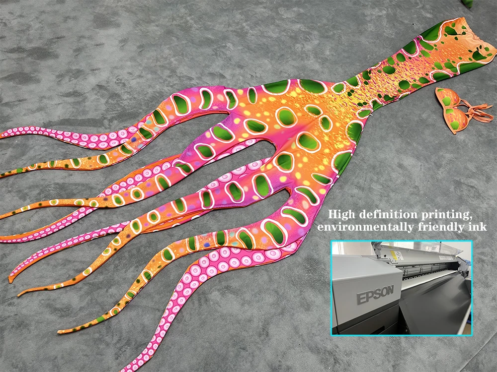 Customized Professional Mermaid Tail for Aquarium, Large Octopus, Fish Tail for Children and Adults