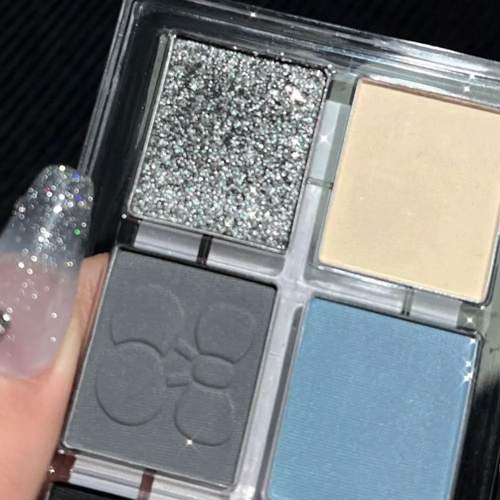 Palette di ombretti impermeabili a 6 colori Ombretto affumicato blu luccicante a lunga durata Glitter Illumina i pigmenti degli occhi Cosmetici