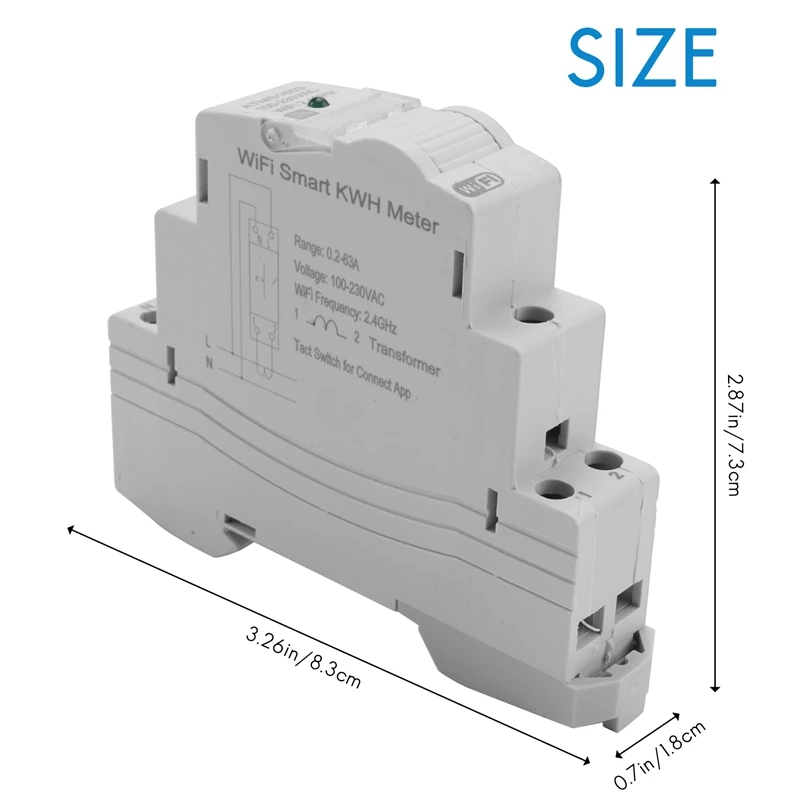 Tuya Enkele Fase Wifi Intelligen Energie Meter 100a Din Rail Precies Meten Voltmeter Ampèremeter Vermogen Atms1603