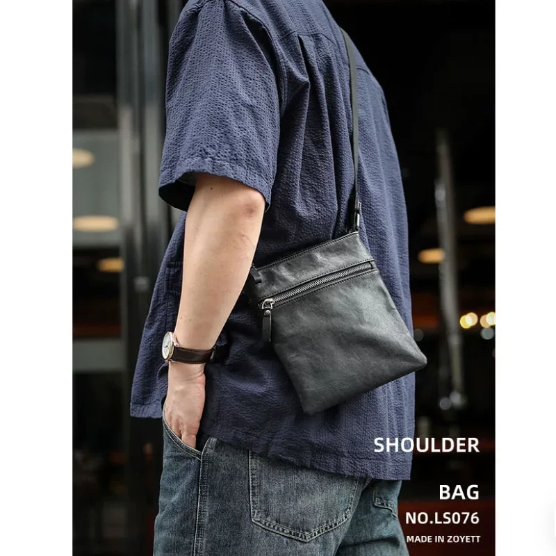 

Casual Men's Leather Shoulder and Crossbody Phone Bag