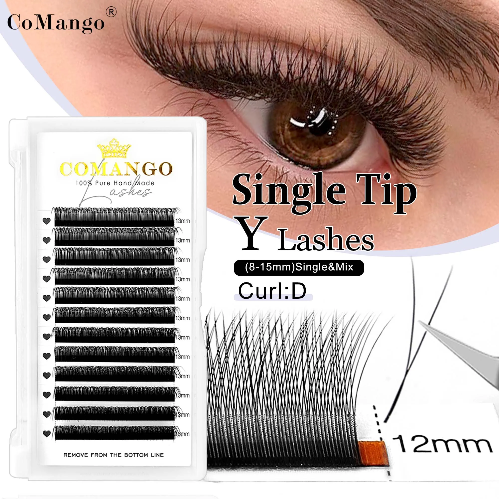 Geeignet für Anfänger 1D Y /Double Tips YY Shape Eyelashes Extension Single&Mix 8-15mm Russian Volume Natural False Lashes