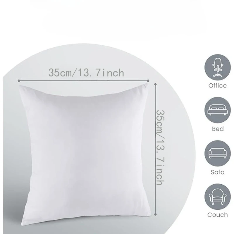 1 Piece 35×35cm Pillow Insert Square for Decorative Cushion Bed Couch Sofa - Classic Style, Machine Washable, All-Season