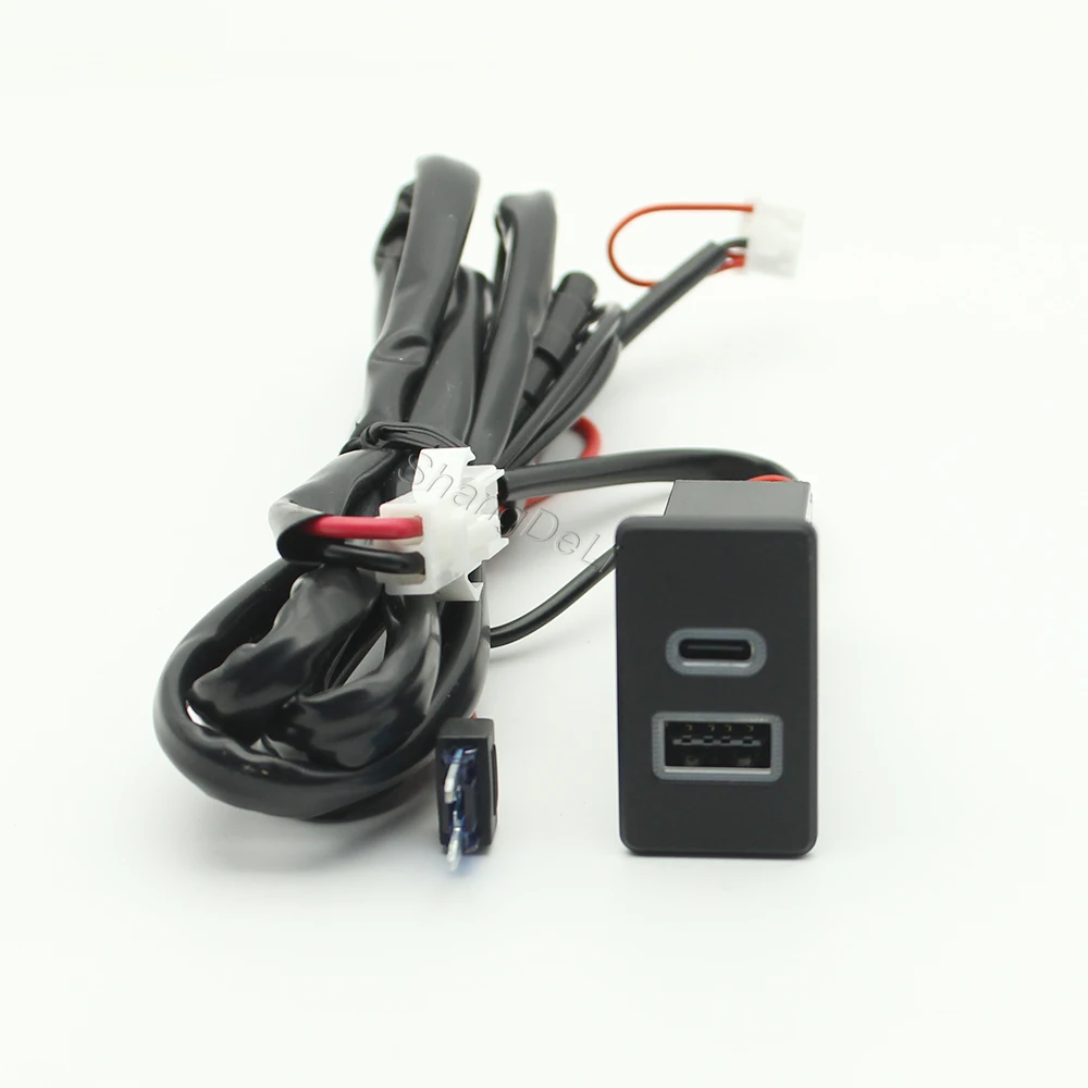 Car Fast Charger PD Phone Charging QC3.0 USB Dual Port Interface Socket Adapter for Nissan Paladin Patrol Y60 Y61 Accessories - Image 3