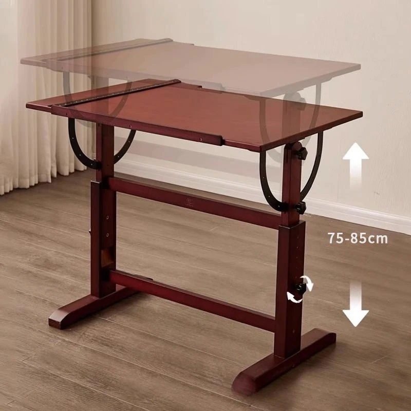 Professional Drawing Table for Art Students and Designers Adjustable Height Solid Wood Art Desk for Sketching Drafting and