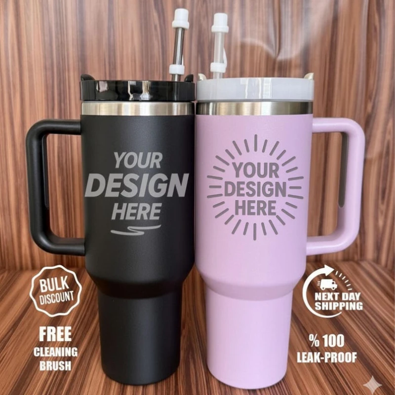 Custom Logo 40oz Tumbler Travel Mug Bulk Cup Gifts for Teams Companies Sports Groups Teachers Families Birthday Full Moon Travel