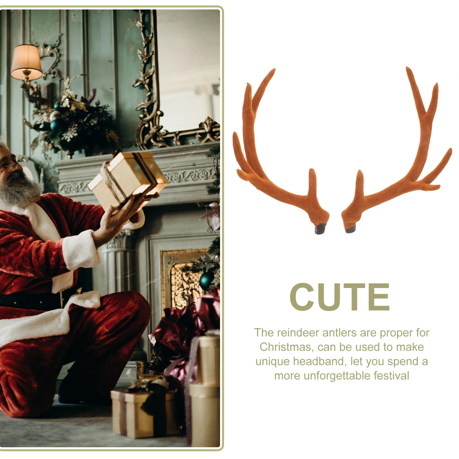 

Simulated Deer Brown Christmas Deer Antlers Hair Accessories DIY Headband Kit Reindeer Antlers Christmas Reindeer Decorations