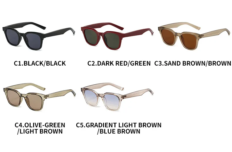 Retro klassische quadratische Sonnenbrille Damen Herren Unisex Casual Travel TR90 Sonnenschutz Jelly Color Brillen – Detail 6