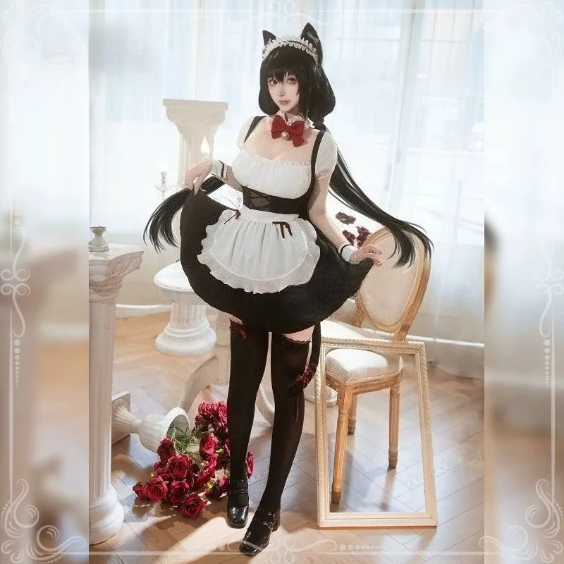 

Anime Tokisaki Kurumi Cosplay Costume Maid Cute Cat Lolita Dress Uniform Suit for Women Halloween Carnival Party Outfits