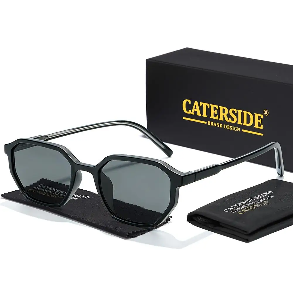 CATERSIDE Herren Punk-Sonnenbrille mit Cellulosepropionat-Bügelspitzen-Design, Sonnenbrille für Damen, Outdoor-Reise-Fahrbrille, UV400 – Detail 9