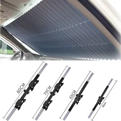 Car Windshield Retractable Sunshade Curtain Car Front Rear Window Universal Foldable Sunblock Heat Insulation Anti-UV Protector