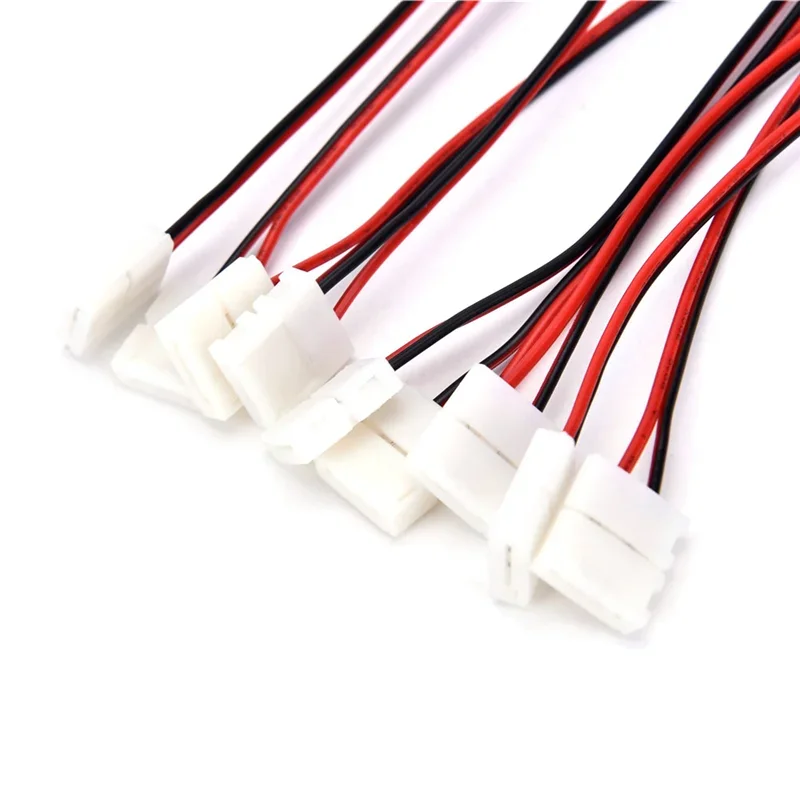 8mm 10mm 2Pin 100Pcs LED Strip Connector Cable Width PCB Single Color Tape Light For 3528 2835 5050 LED Strip Lighting