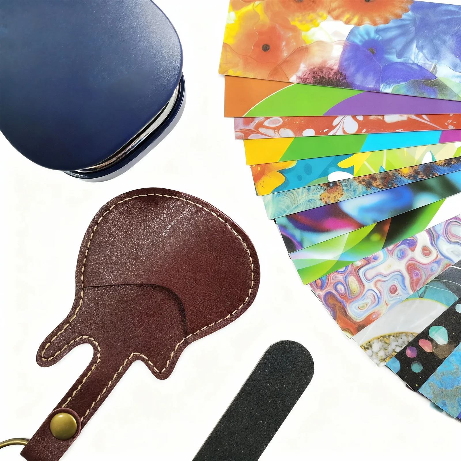 Machine de poinçonnage de guitare à monter soi-même, cartes en plastique recyclée au plectre pour basse électrique acoustique, avec 15 bandes de sélection