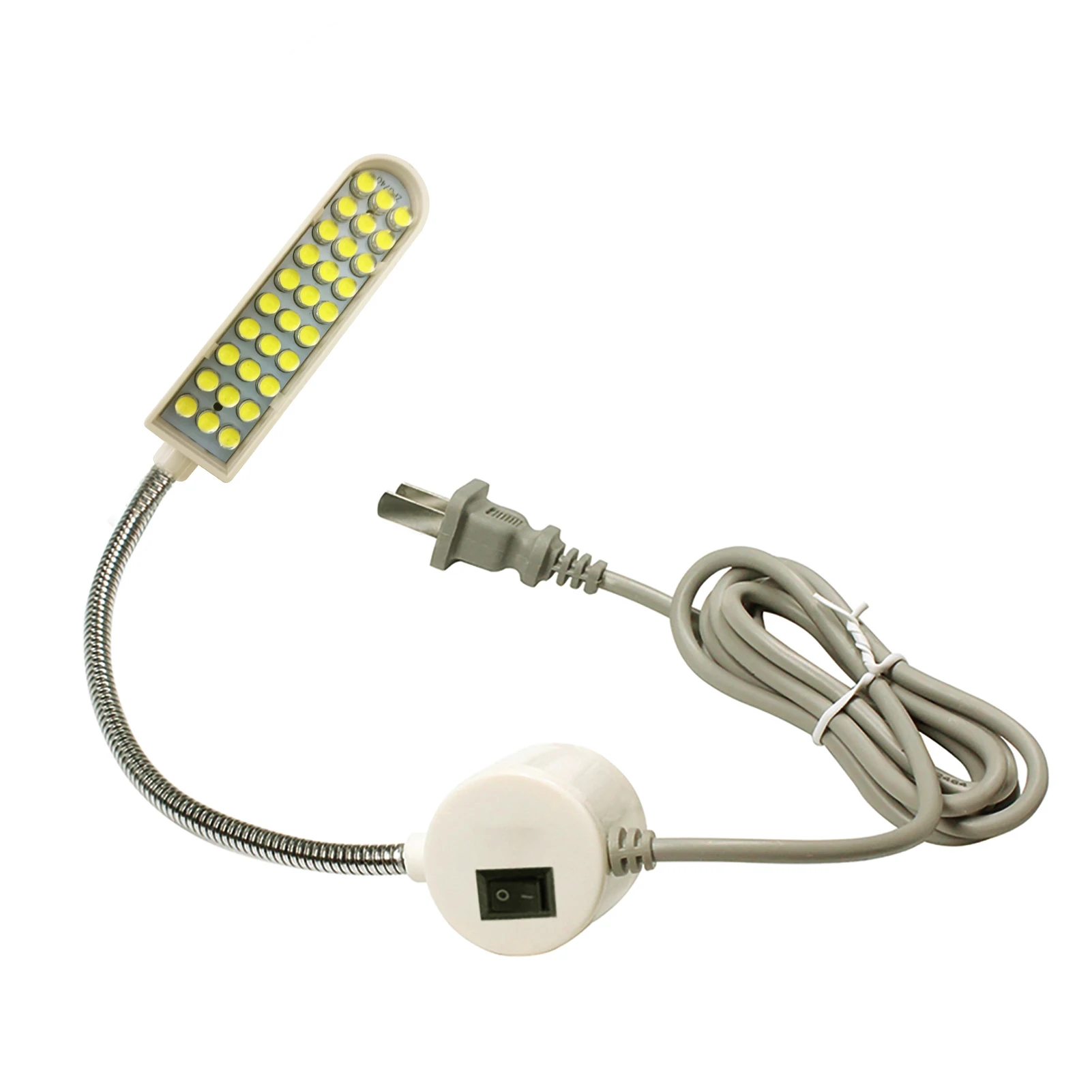 

2W 30LED лампа для швейной машины с магнитным фиксированным основанием, гибкая гибкая трубка, дизайн гусиной шеи для работы по дому, AC110-245V