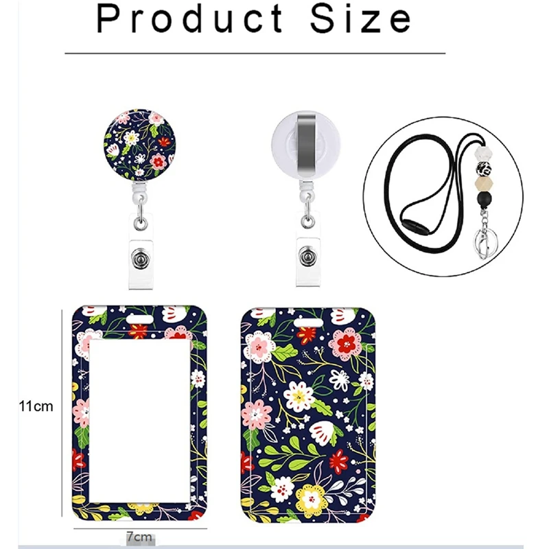 Милые цветочные ремешки для Id бейджей, идентификационный ремень с бусинами, держатель для ID бейджей, подарки для медсестры, учителя, офиса