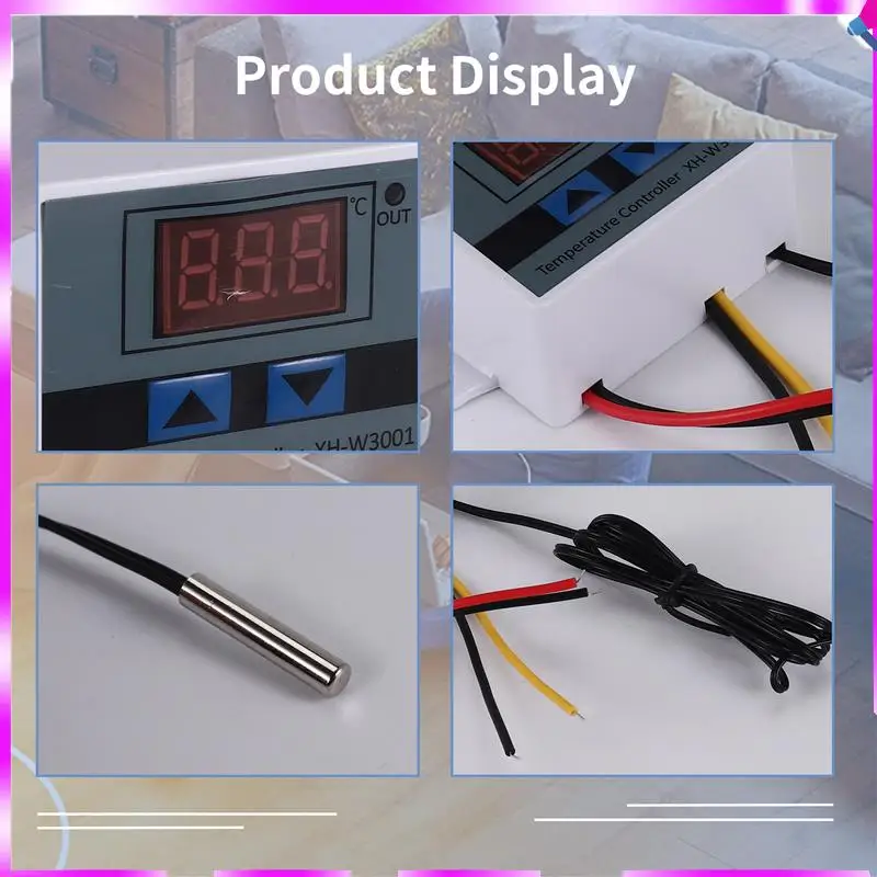 

N96R 4 шт. 220 В переменного тока цифровой светодиодный регулятор температуры Xh-W3001 для инкубатора, охлаждения, переключатель нагрева, термостат Ntc датчик