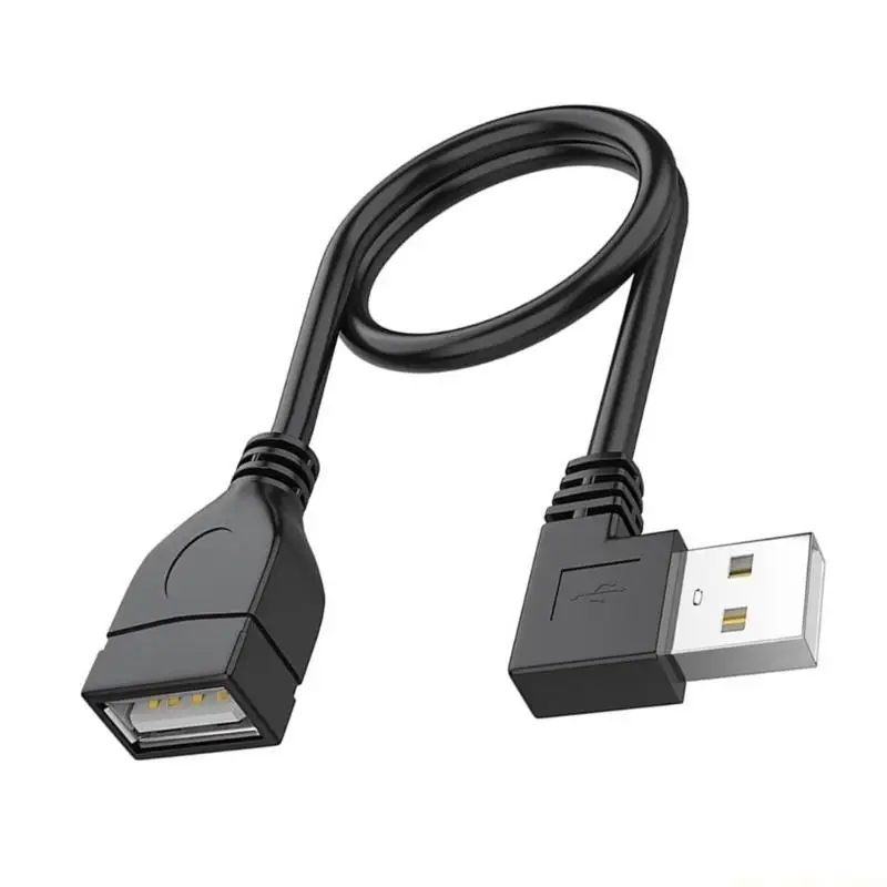 F62C Efficient USB 2.0 Extension Cable 90 Degree Angled Cord  480Mbps Fast for Easy Access in Compact Areas