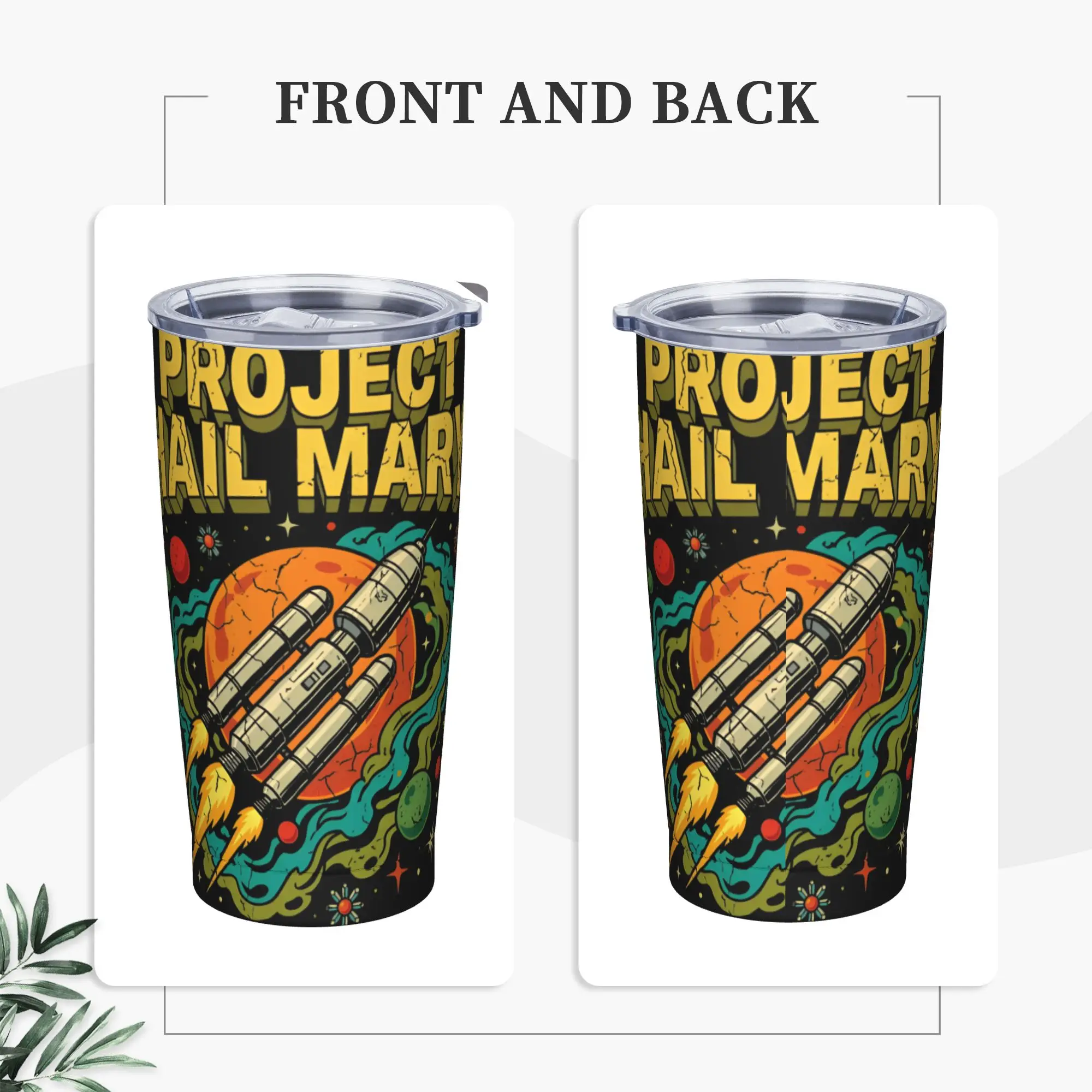 Project Hail Mary Space Ship Sci Fi Insulated Tumbler with Straws Lid  Stainless Steel Coffee Mugs Office Home  Bottle Cup, 20oz