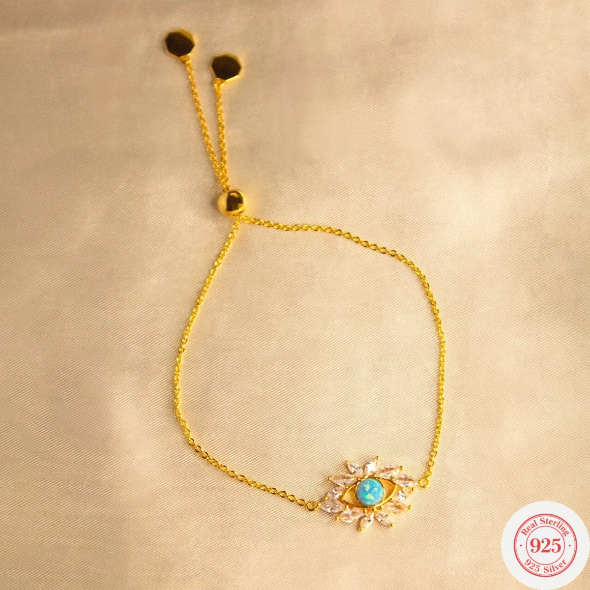 

Женский светильник из стерлингового серебра S925, роскошный браслет Devil's Eye, инкрустированный бриллиантами, регулируемый золотой, персонализированные изысканные украшения