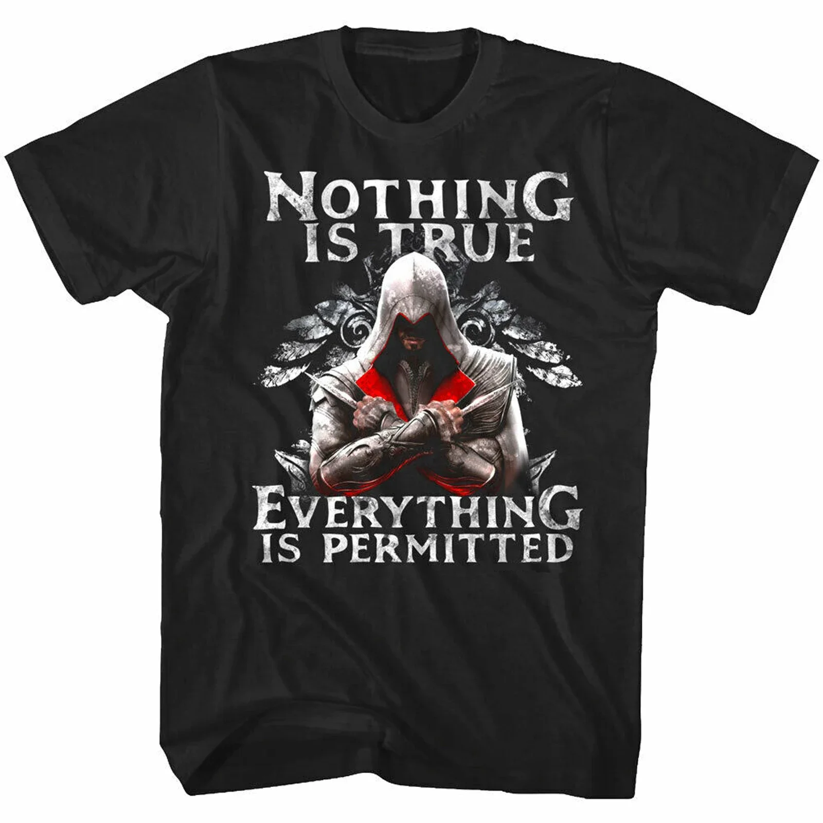 Nothing Is True Everything Is Permitted. Novel Assassin T Shirt. Short Sleeve 100% Cotton Casual T-shirts Loose Top Size S-3XL