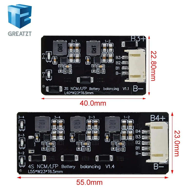 TZT BMS 3S 4S Active Balancer Board 1.2A Lifepo4 Lipo Li-ion Lithium Battery Energy Transfer Equalizer Module Inductive Version