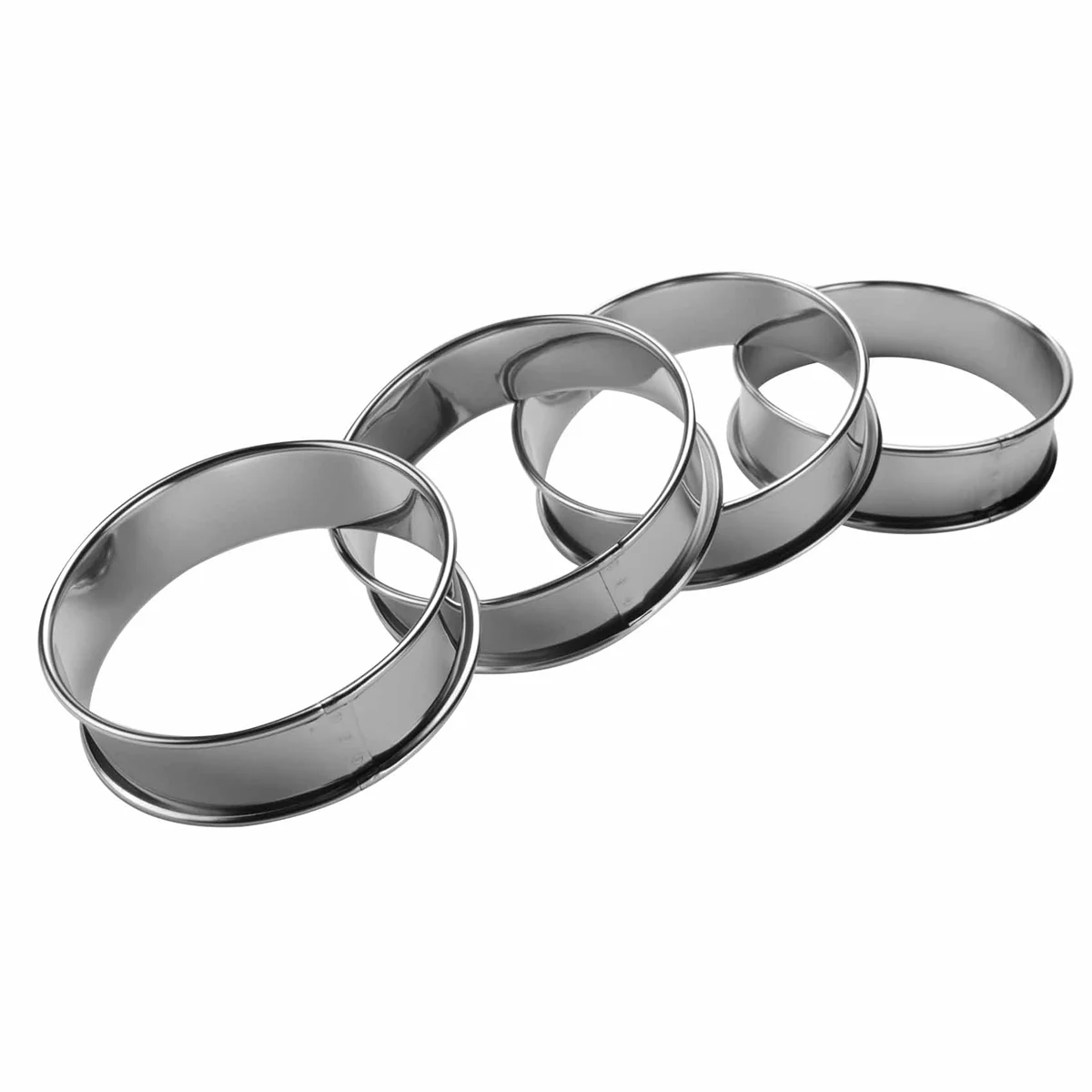 Dubbel Opgerolde Taartringen, Engels Muffinringen Professionele Crumpet Ringen Set Van 4