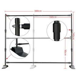 SH 2.4X3M Heavy Duty Background Stand Frame Heavy Outdoor Heavy Wall Stable Photography Studio Background Party Wedding