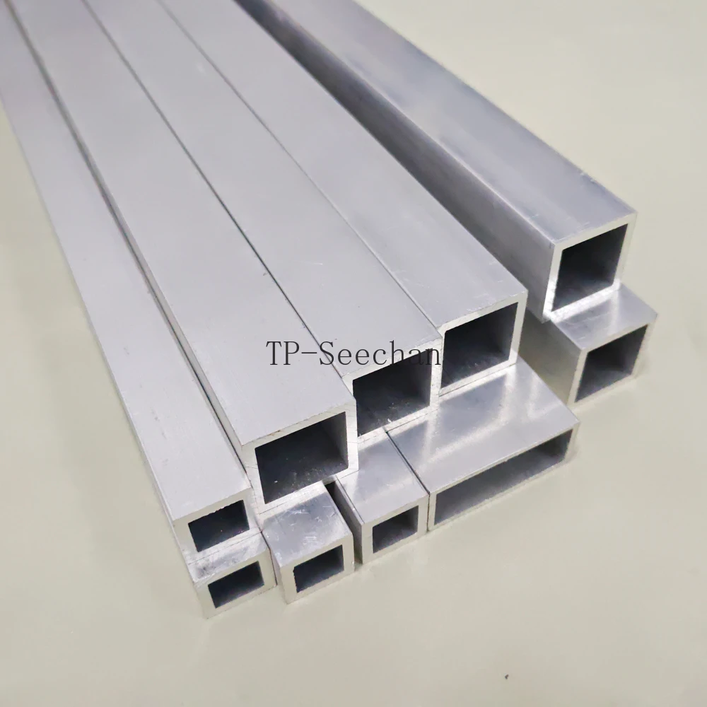 Aluminum Alloy Hollow Aluminum Square Tube, Aluminum Flat Tube, Rectangular Tube Industrial Profiles CNC Metal Pipe Fittings