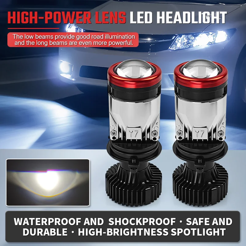 Lâmpadas Automotivas LED H4 Bi Canbus Mini Lente 6000K Farol Alto e Baixo Super Brilhante com Chips CSP Lente Projetora HD LHD 12V 24V