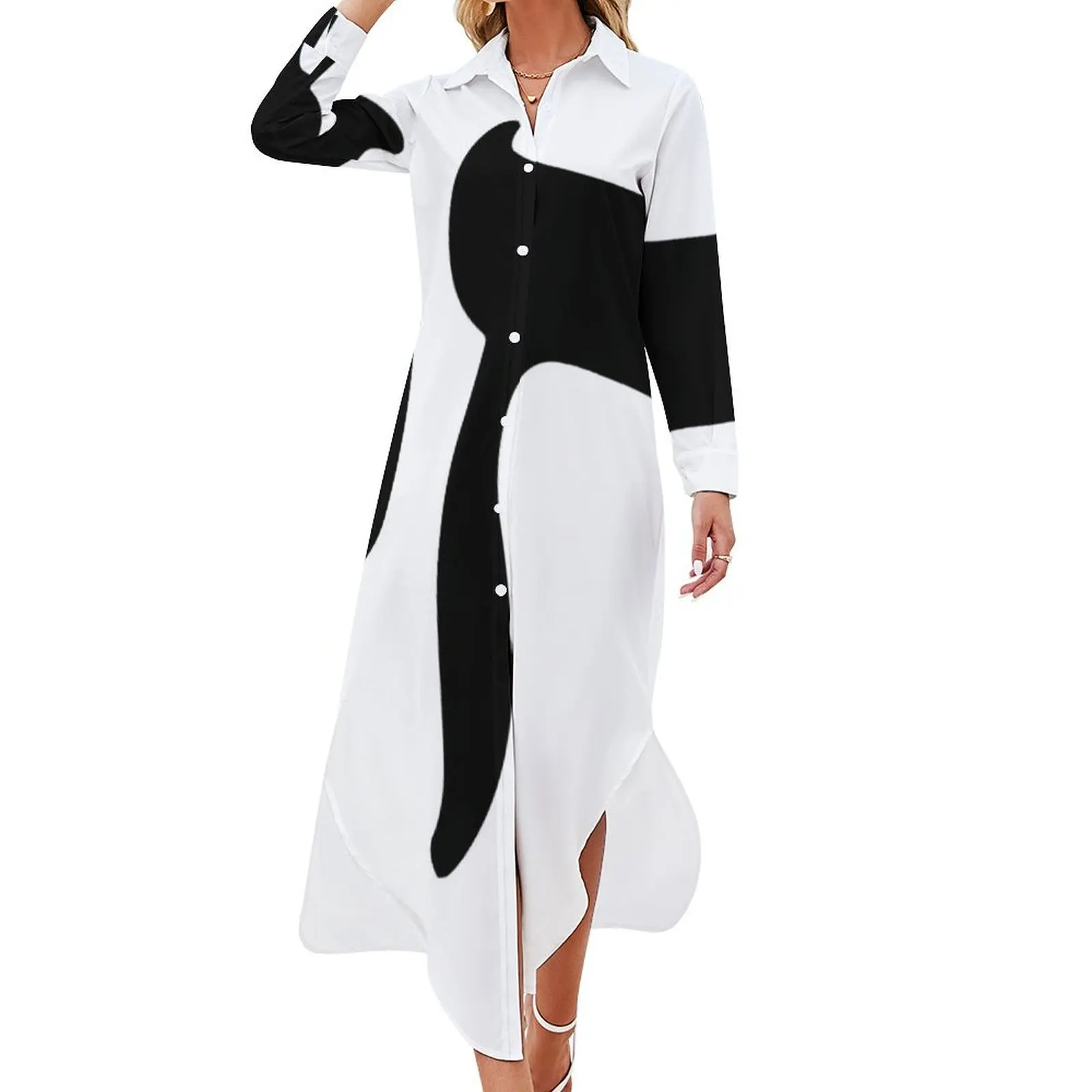 

Chai Symbol Long Sleeved Shirt Dress summer dress daily dresses for prom