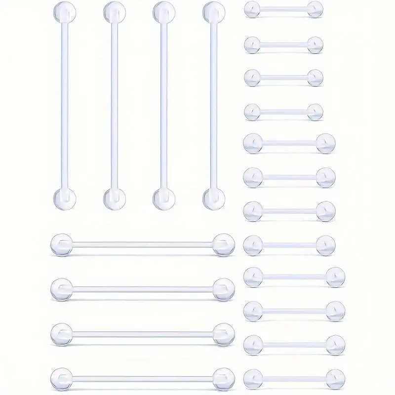 10 قطعة 12-38 مللي متر واضح الاكريليك الحديد ثقب ل حلقات للحلمات من الفولاذ اللسان الصناعية وأقراط مجوهرات مضادة للحساسية