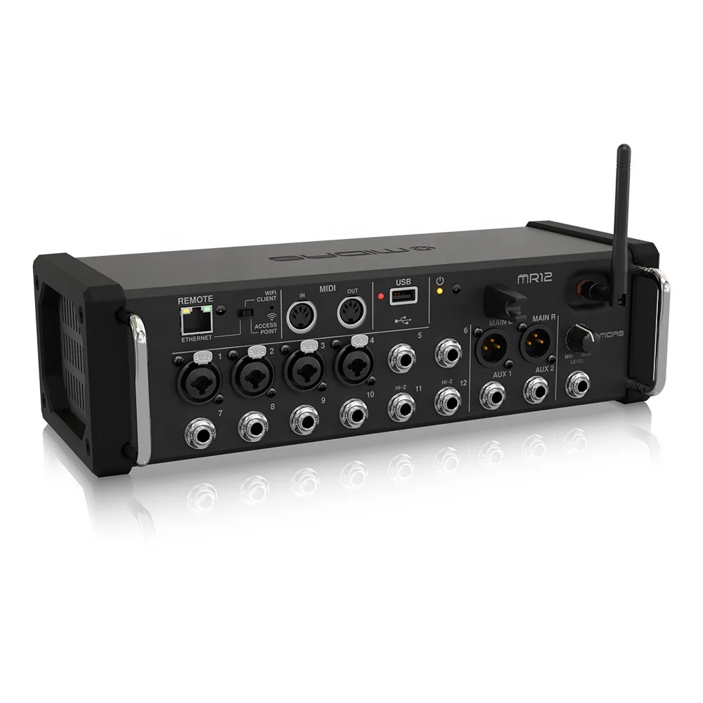 

Midas MR12 Digital Mixer With Midas Mic Preamps 12-Channel Audio Mixer Studio & Live Music Equipment