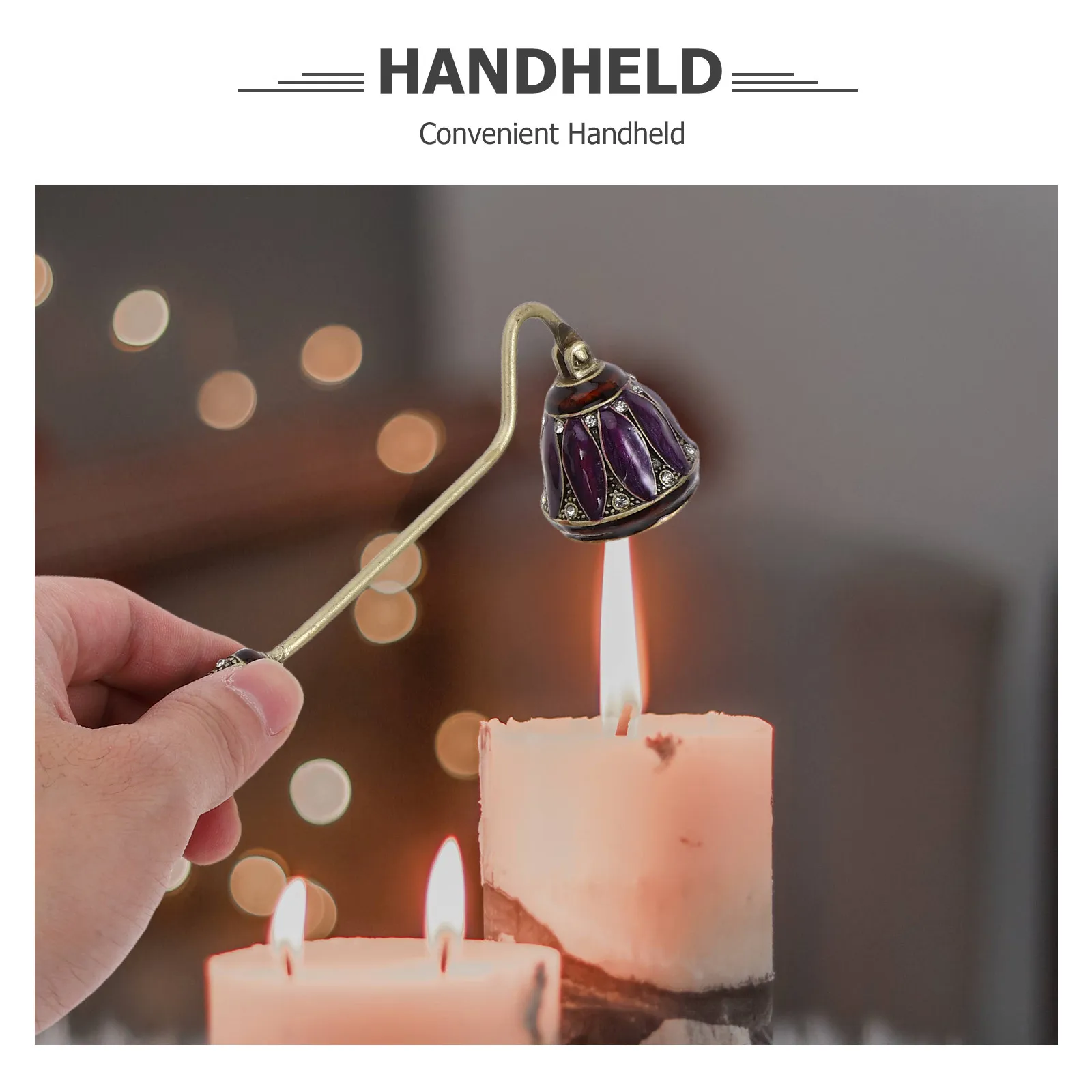 Long Handle Snuffer Vintage Metal Wick Extinguisher Retro Flame Stopping Tool Prevents Wax Splatter Extends Life