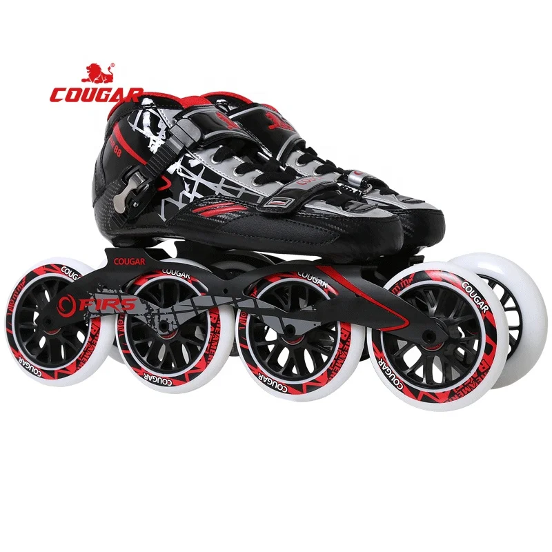 Cougar Patines Profesionales Carbon Fiber Professional Inline Speed Skates For Adults 100 110mm Wheels