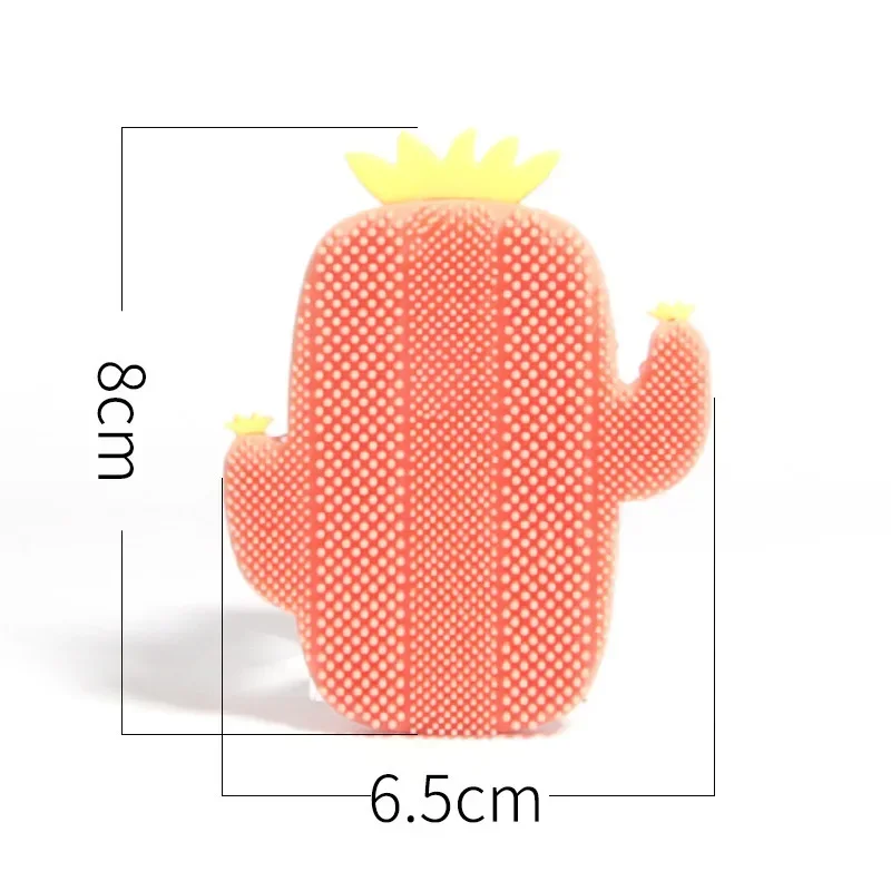 1pcs Cute Cactus Silicone Massage Bath Brush Face & Body Scrub Tools Dry Brushing Body Brush Soap Net Bath Scrubber